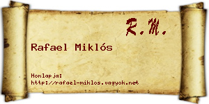 Rafael Miklós névjegykártya